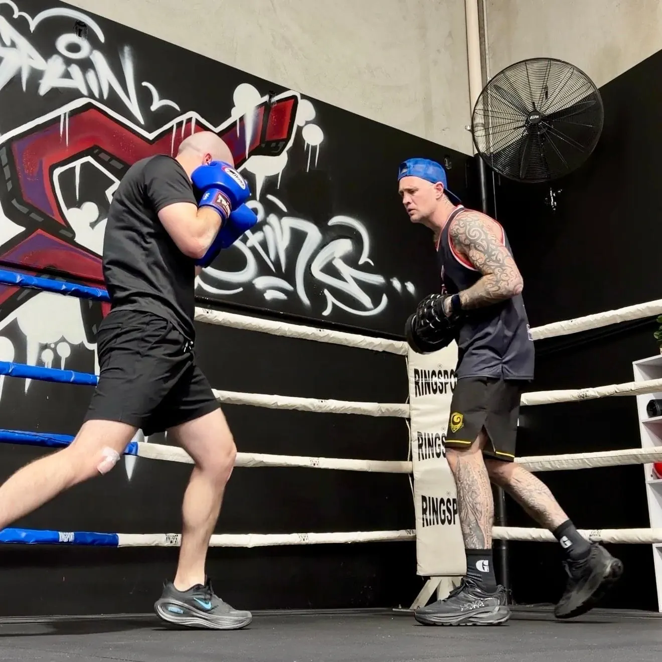 Sparring in the ring at Endorphin Boxing